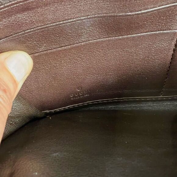 GUCCI Brown Leather Authentic Guccissima Monogram Long Zippered Wallet - Picture 5 of 12